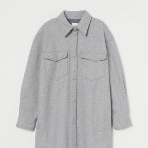 H&M Long Shirt Jacket in Gray L